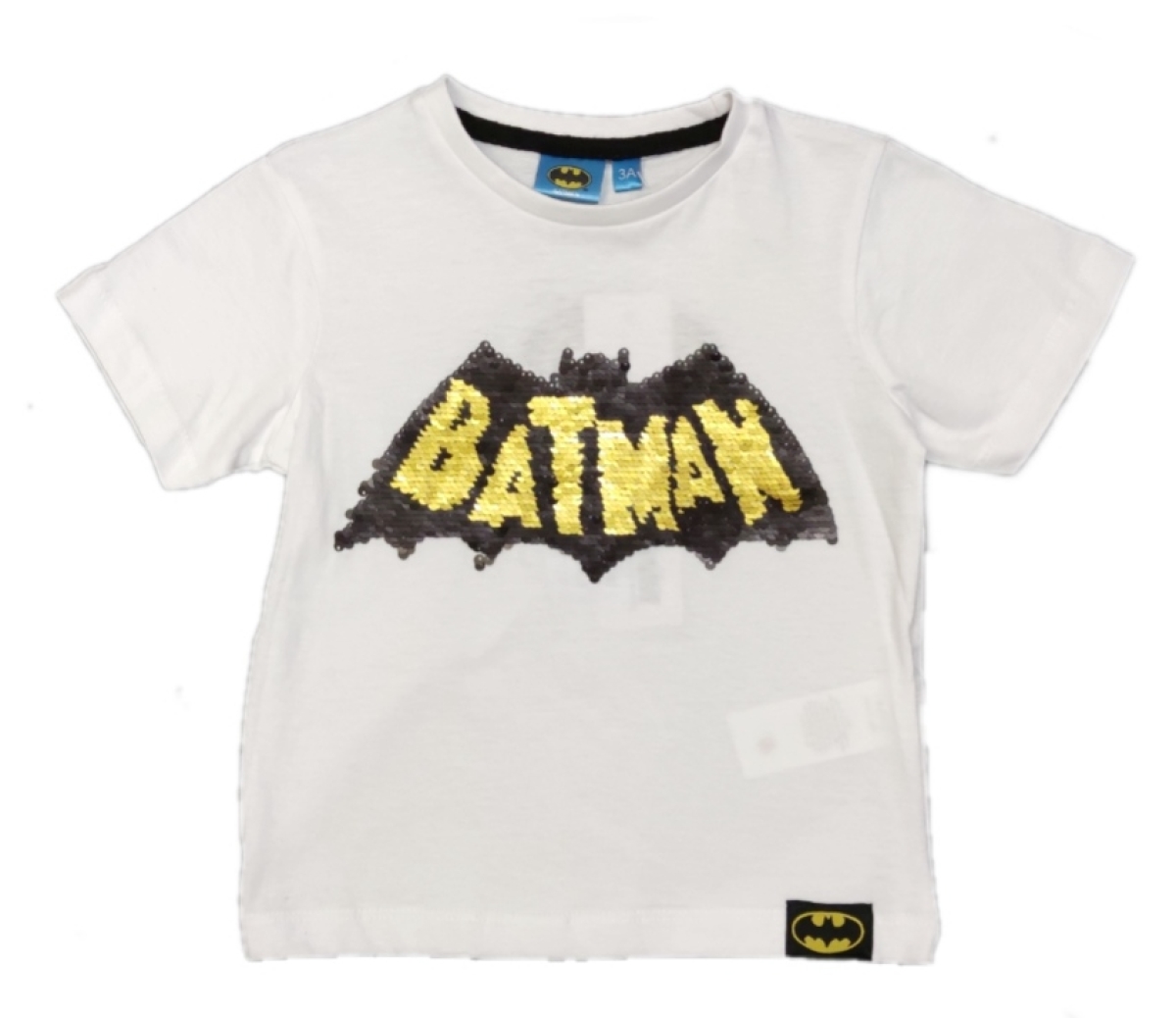 Batman T-Shirt Weiß mit Wendepailetten